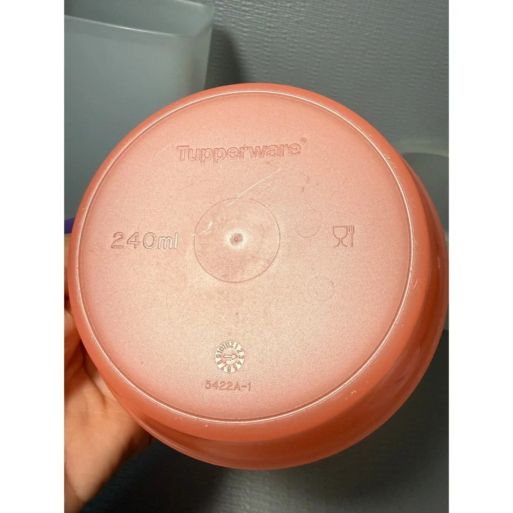 Vintage Tupperware Mixed Lot 6 Piece Set Purple Coral Frosted Clear No Lids